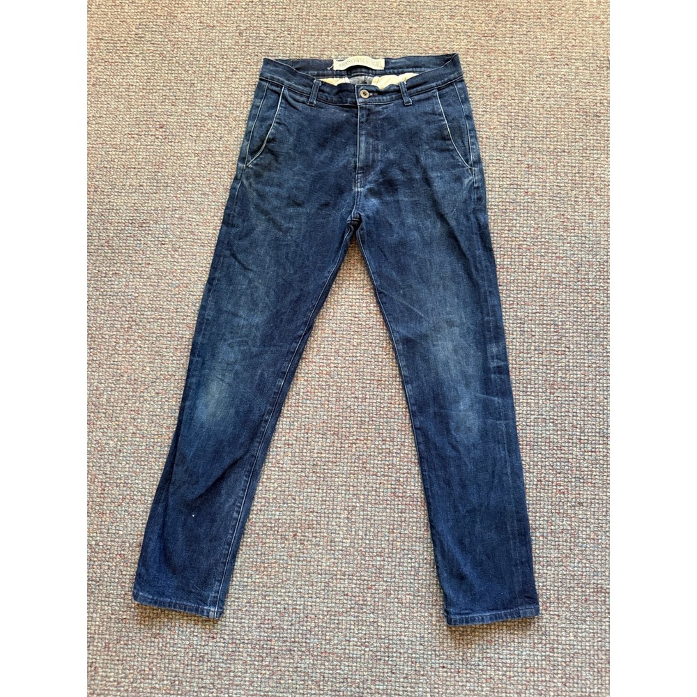 Brooklyn Denim Co Mens Slim Straight Jeans Dark Wash Made in USA Size 28x28